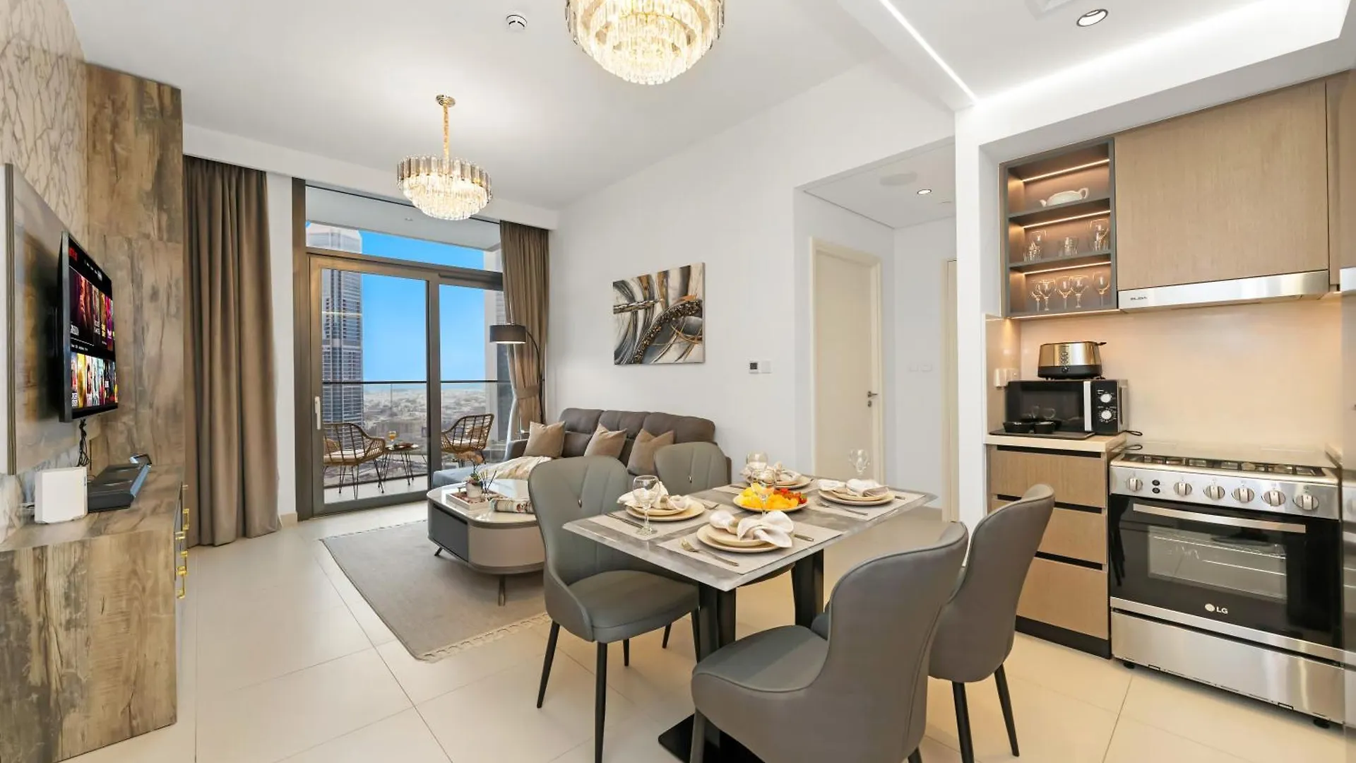 Apartment Stylish New 1Br Walk To Burj Khalifa & Dubai Mall